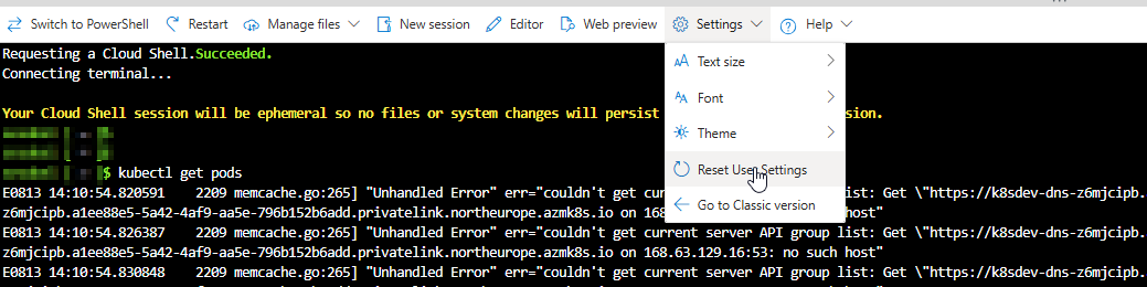 Configure CloudShell