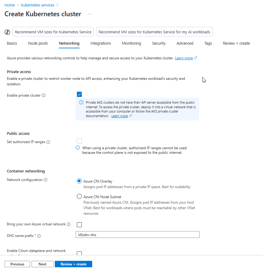 Create Private AKS Cluster