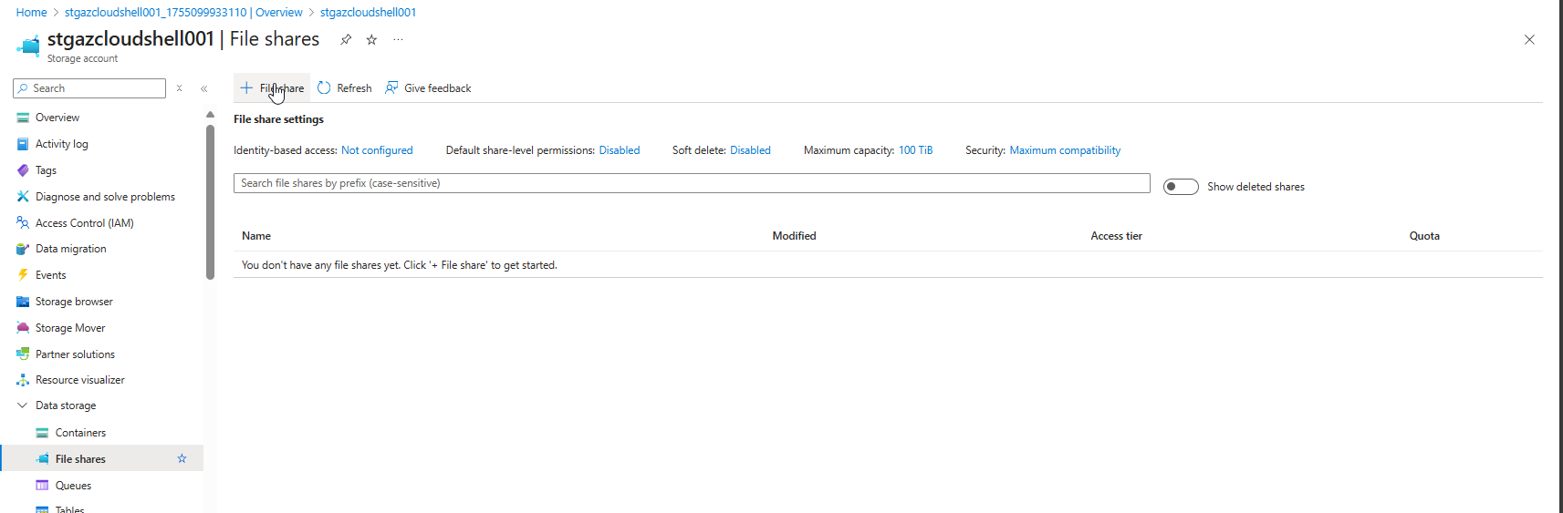 Create Storage accout