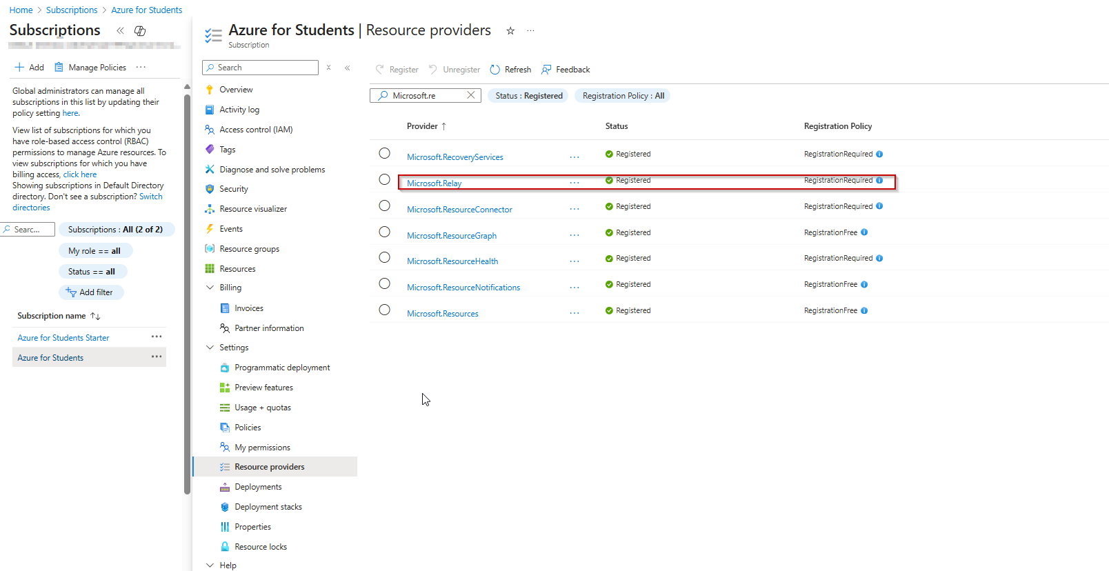 Register Reource provider
