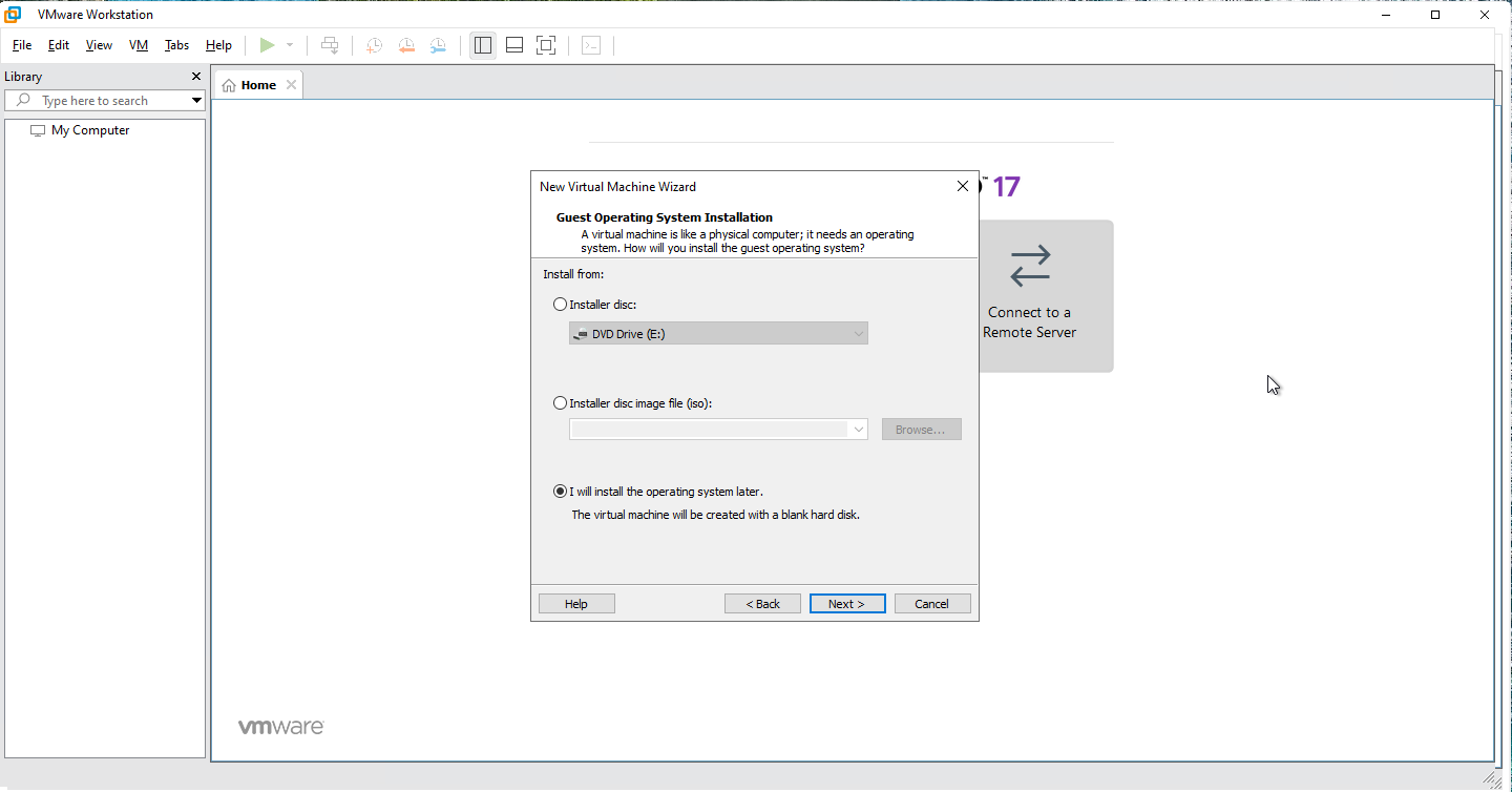 CreatingVM-inWorkstation
