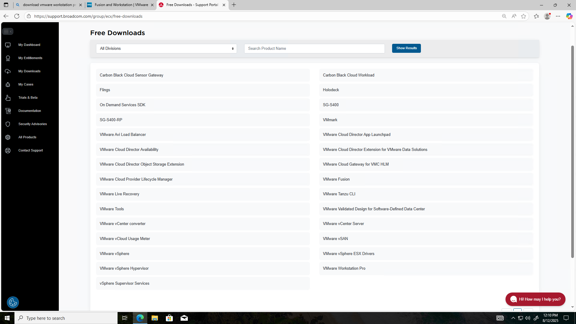 DownloadingVMware