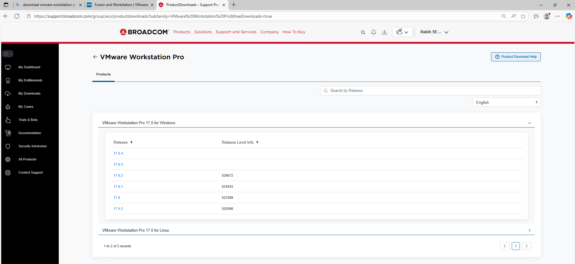 DownloadingVMware